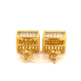 Cadenza 925 CZ Gold Earrings